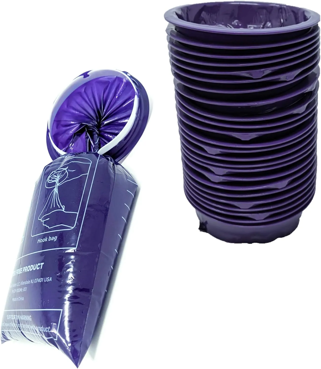 iSick Disposable Vomit Bags 1000ml, 24pk, Dark Purple, Premium Quality Medical Grade, Morning Sickness, Kids, Taxis Drivers, Car Motion Sickness, Portable, No Mess