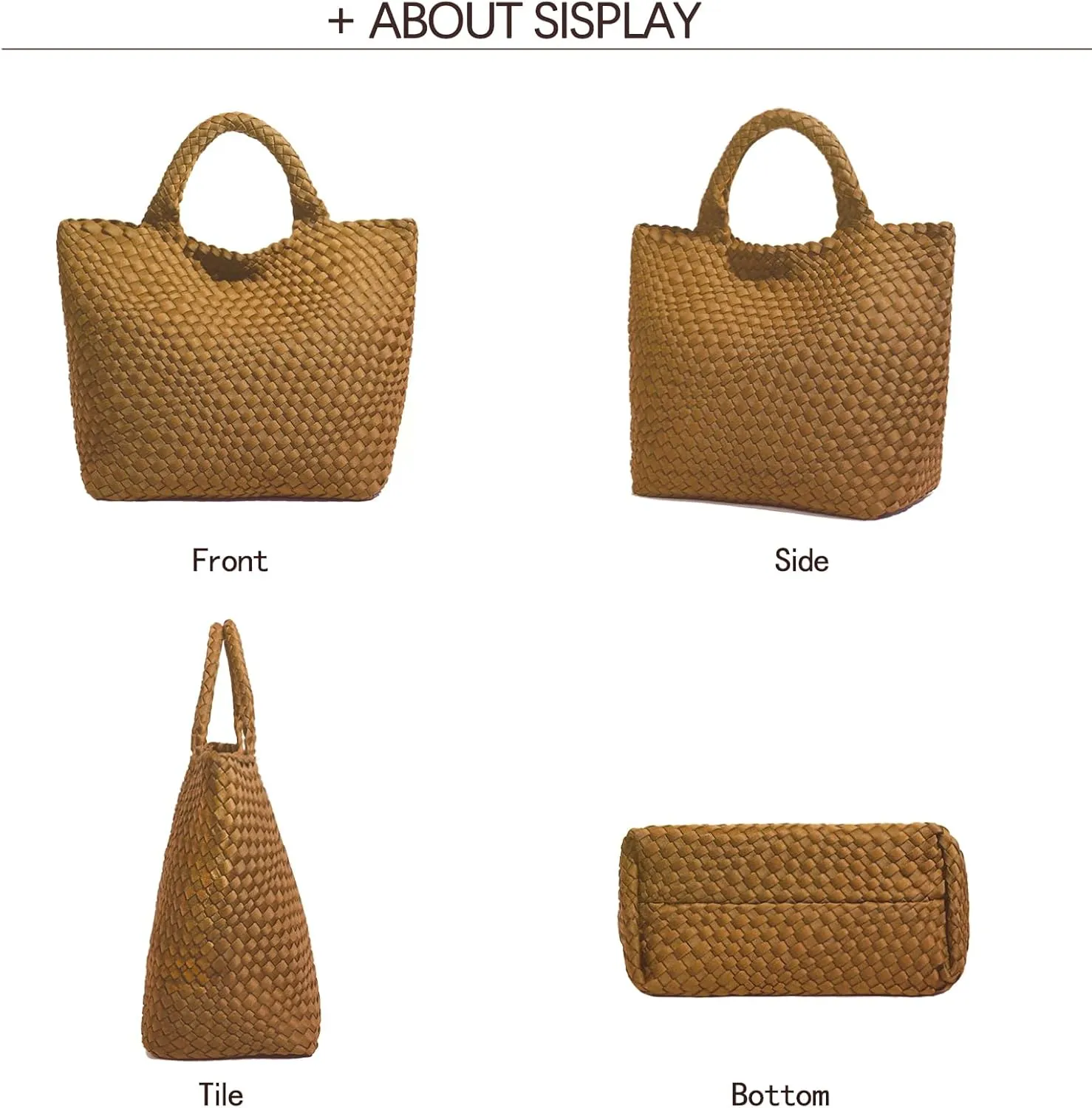 JINMANXUE Woven Hobo Bag For Women Neoprene Tote Bag Large Capacity Handbag Patchwork Handmade Casual Shoulder Bags