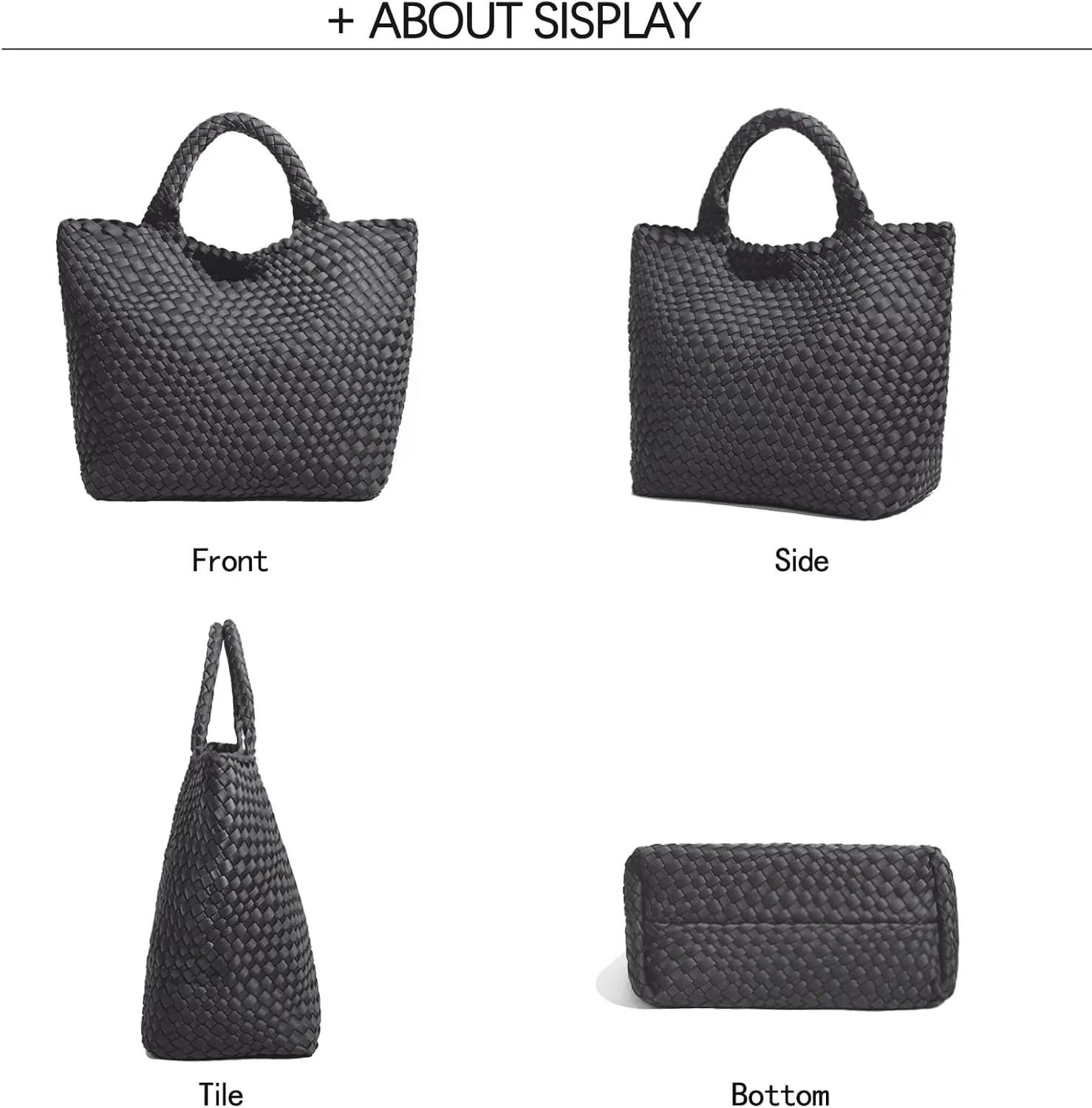 JINMANXUE Woven Hobo Bag For Women Neoprene Tote Bag Large Capacity Handbag Patchwork Handmade Casual Shoulder Bags