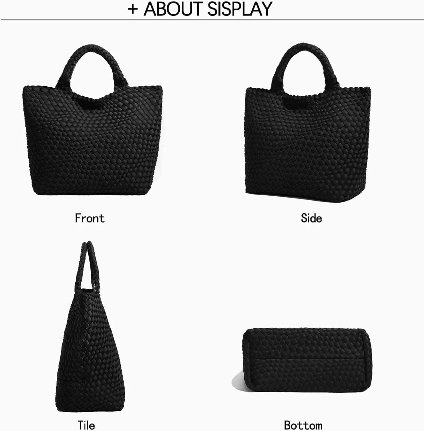 JINMANXUE Woven Hobo Bag For Women Neoprene Tote Bag Large Capacity Handbag Patchwork Handmade Casual Shoulder Bags