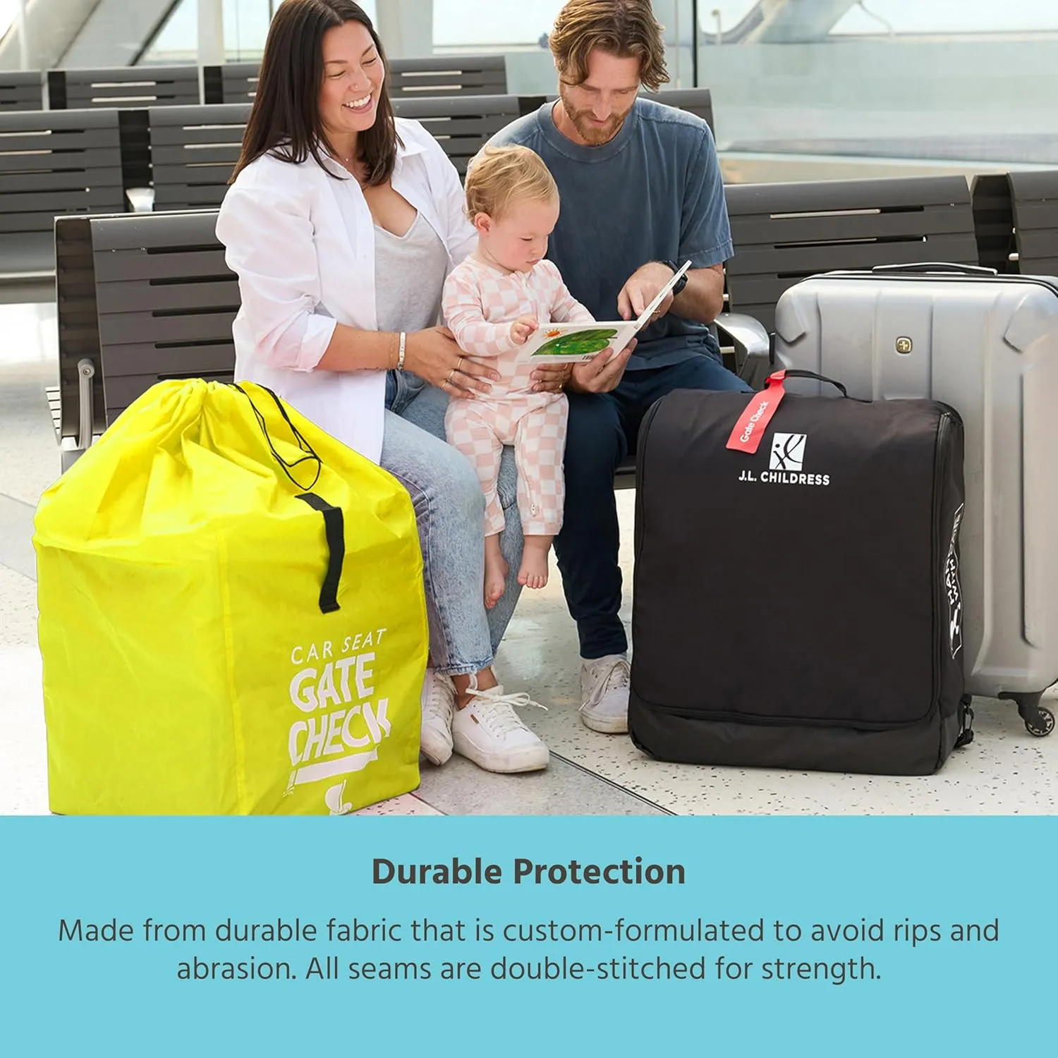 J.L. Childress Gate Check Bag for Car Seats - Travel Bag for Airplane - Fits All Baby Car Seats, Infant Carriers & Child Booster Seats