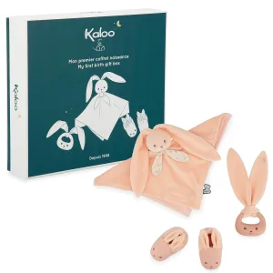 KALOO Lapinoo K218020 Birth Set, Peach Colour, 3 Baby Items, Cuddly Cloth   Teether   Baby Shoes 11 cm