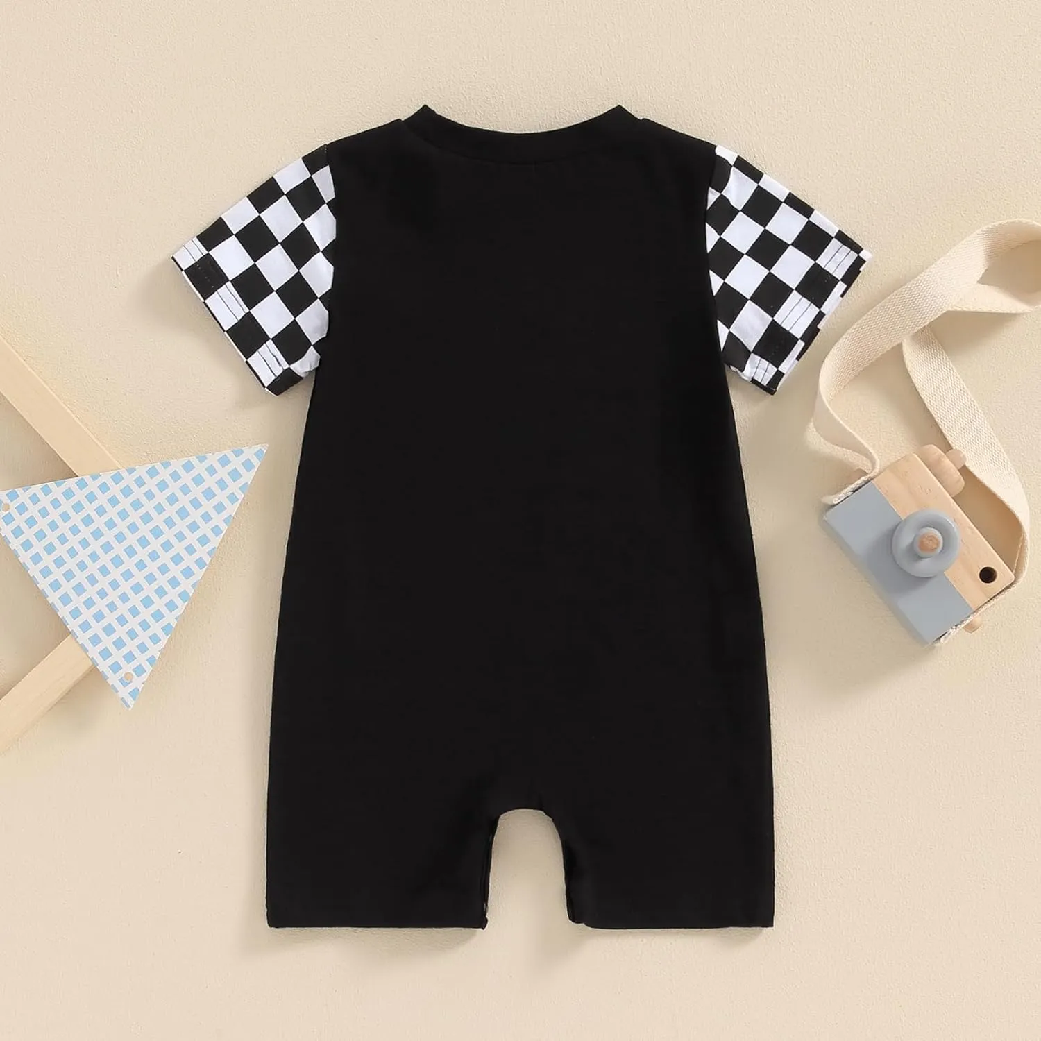 Karuedoo Newborn Baby Boy Girl Clothes Checkered Plaid Romper Jumpsuit Short Sleeve One-Piece Bodysuit Infant Summer Outfit