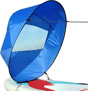 Kayak Sail, 42 inches Foldable Downwind Wind Sail Kayak Wind Paddle Canoeing Accessory with Clear View for Water Sports Kayak Sail Marine, Easy Setup & Deploys Quickly