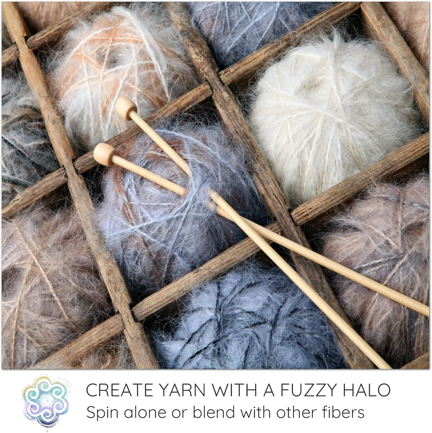 Kid Mohair Locks. Organic Hand Dyed Premium Wool Fiber for Doll Hair and Wigs, Felting, Blending, Spinning, Wall Hangings. Silver, 1 Ounce (28g)