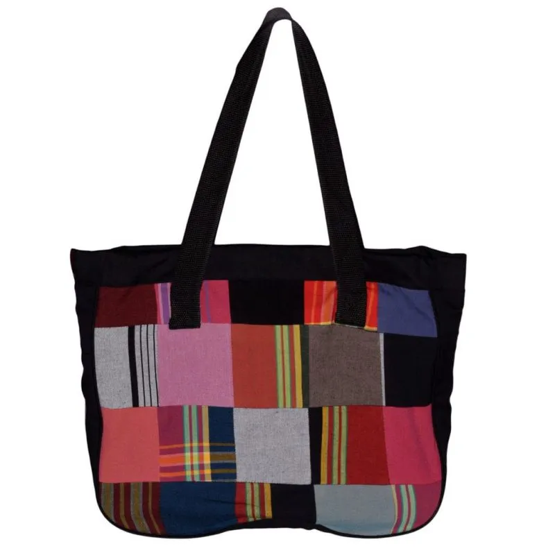 Kikoy Patchwork Bag - Black