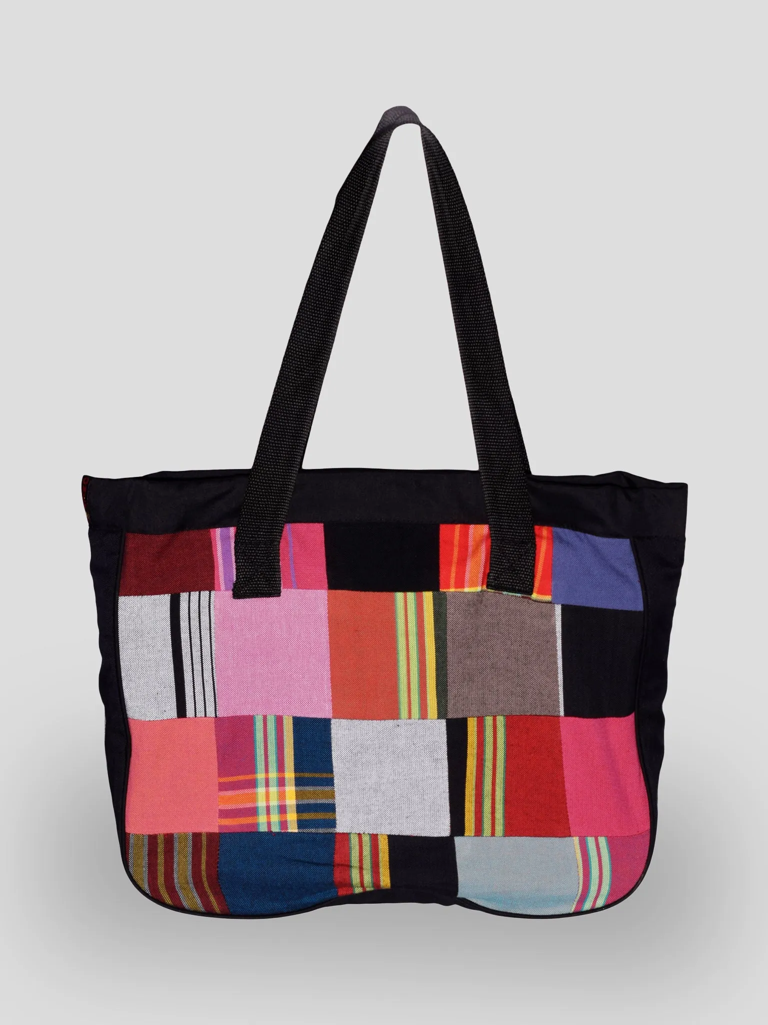 Kikoy Patchwork Bag - Black