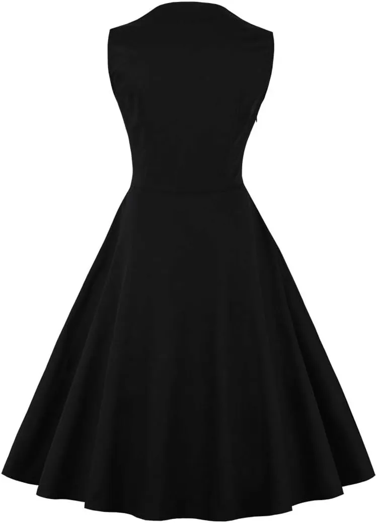 KILLREAL Women's Polka Dot Retro Vintage Style Cocktail Party Swing Dress