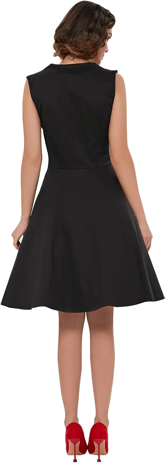KILLREAL Women's Polka Dot Retro Vintage Style Cocktail Party Swing Dress