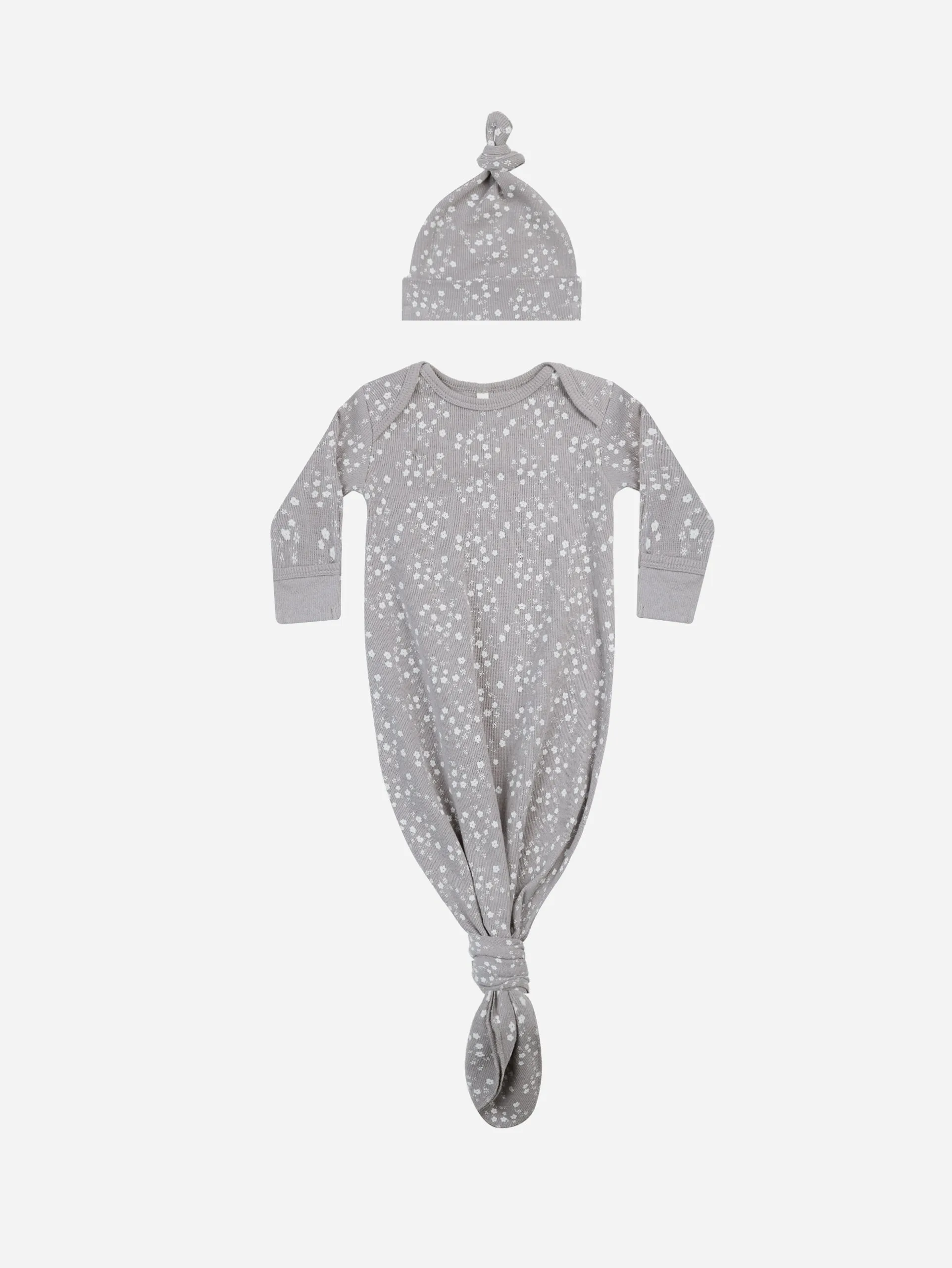 Knotted Baby Gown   Hat Set || Fleur**