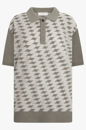 KNOTTED KNIT POLO | GRAY