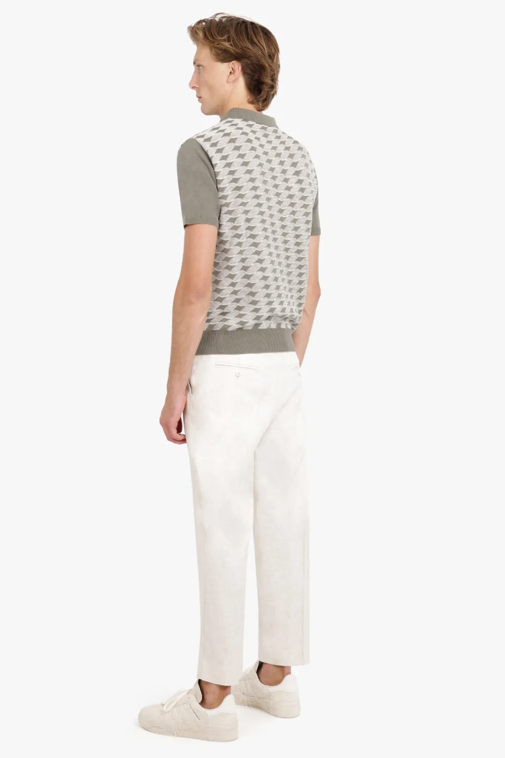 KNOTTED KNIT POLO | GRAY