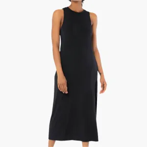 Knotted Racer Back Knit Tank Maxi Dress