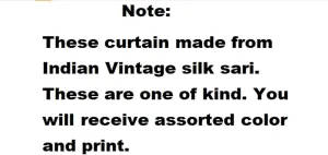 KRAAFTY Indian Old Silk Blend Sari Sheer Curtains - Unique Patchwork Window Drapes for Livingroom and Bedroom - Light Filtering Home Décor Curtains (White)