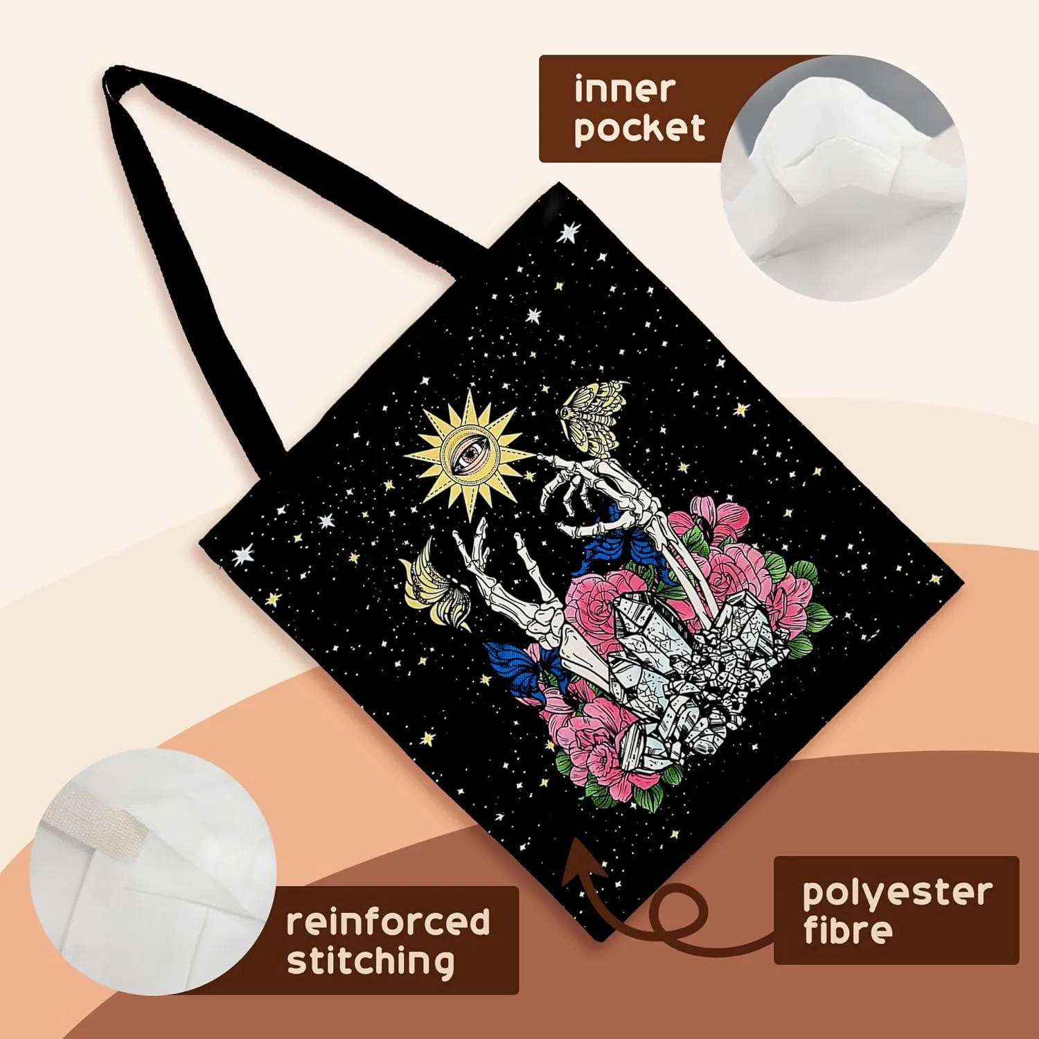 Kunlisa Dead Moth Tote - Goth Bag for Women