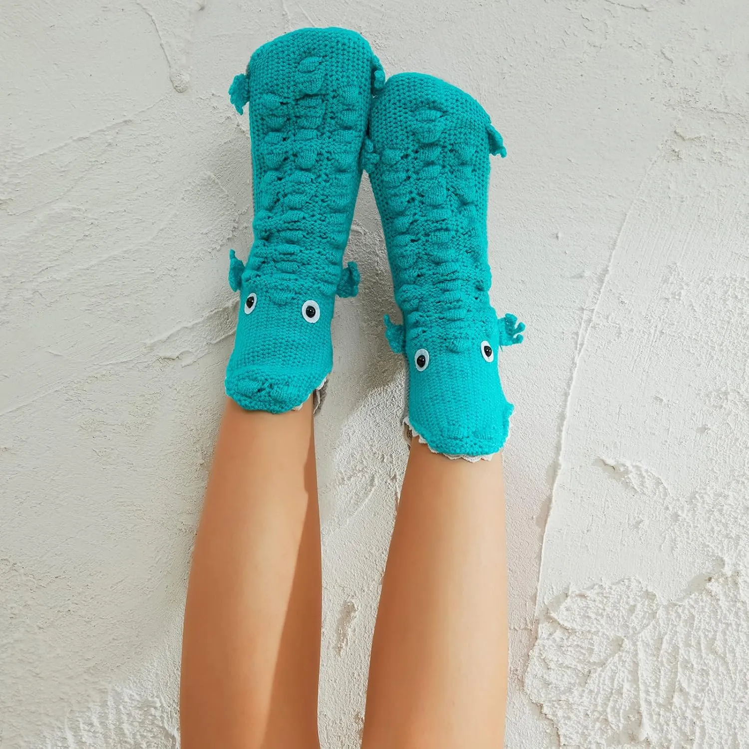 Kuriozud Animals Socks for Women Adult Girls,Funny Alligator Crocodile Shark Chicken Socks Knitted Christmas Socks Gift