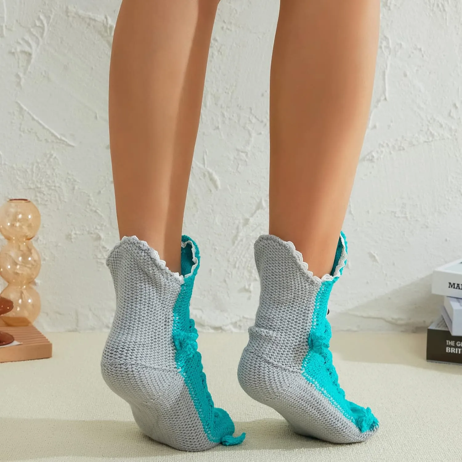 Kuriozud Animals Socks for Women Adult Girls,Funny Alligator Crocodile Shark Chicken Socks Knitted Christmas Socks Gift