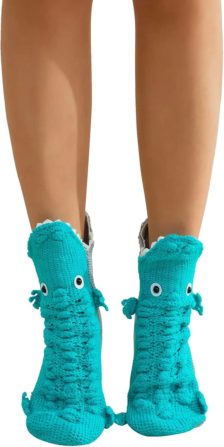 Kuriozud Animals Socks for Women Adult Girls,Funny Alligator Crocodile Shark Chicken Socks Knitted Christmas Socks Gift