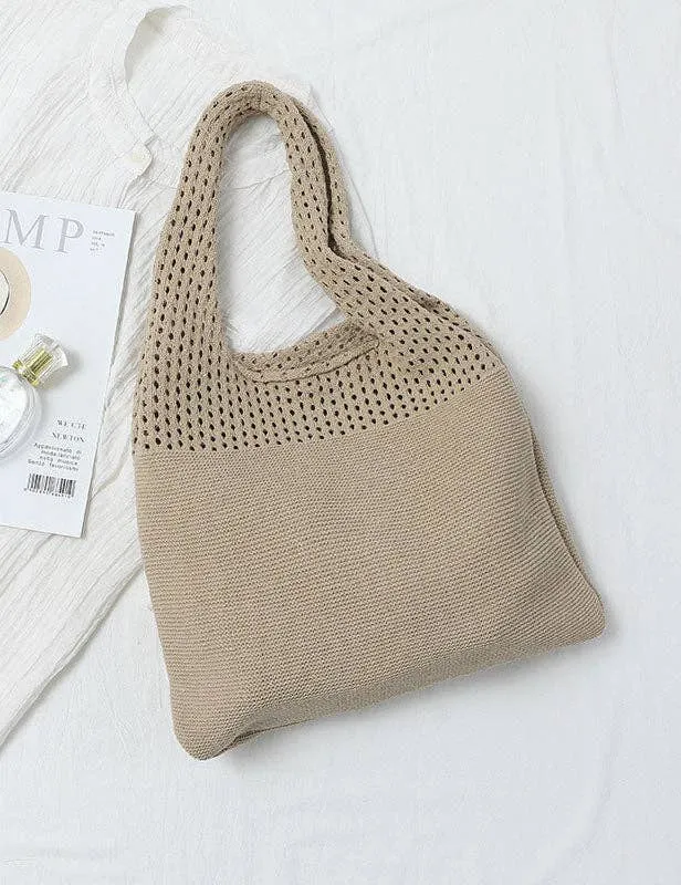 Ladies Knit One Shoulder Tote Bag