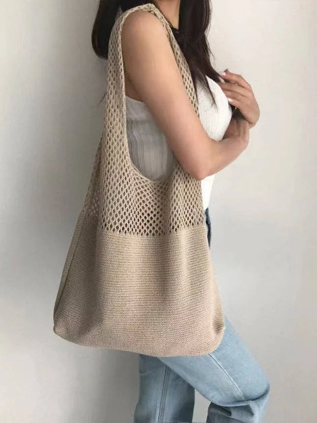 Ladies Knit One Shoulder Tote Bag