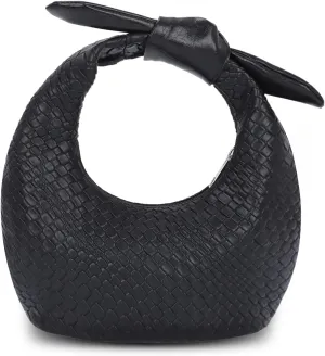 Lanpet Woven Handbag for Women,Knotted Clutch Purse Soft Vegan Leather Hobo bag,Dumpling Evening Bag for Formal Party Wedding