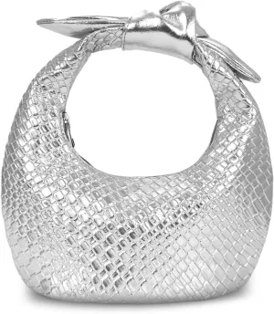 Lanpet Woven Handbag for Women,Knotted Clutch Purse Soft Vegan Leather Hobo bag,Dumpling Evening Bag for Formal Party Wedding