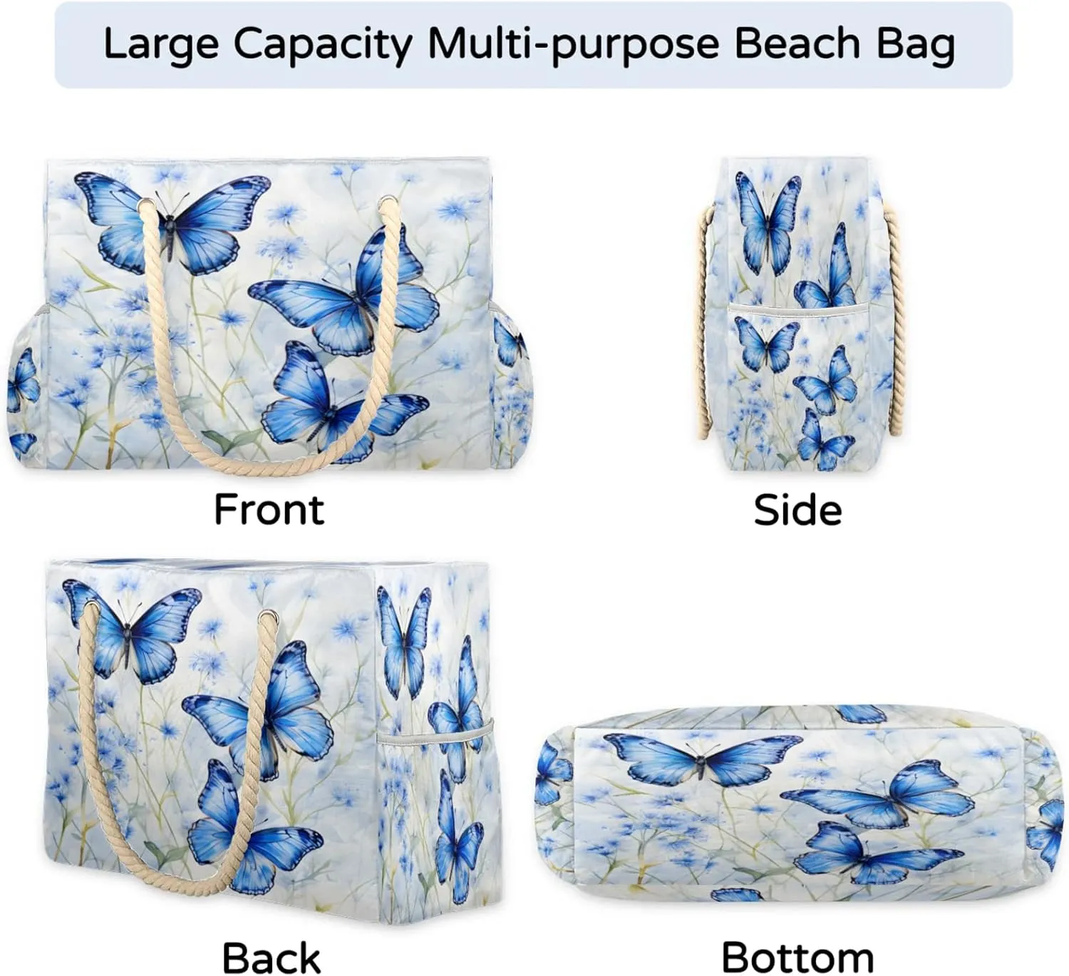 Large Beach Tote Bags for Women, Waterproof Beach Bag with Zipper, Swim Pool Tote Bags