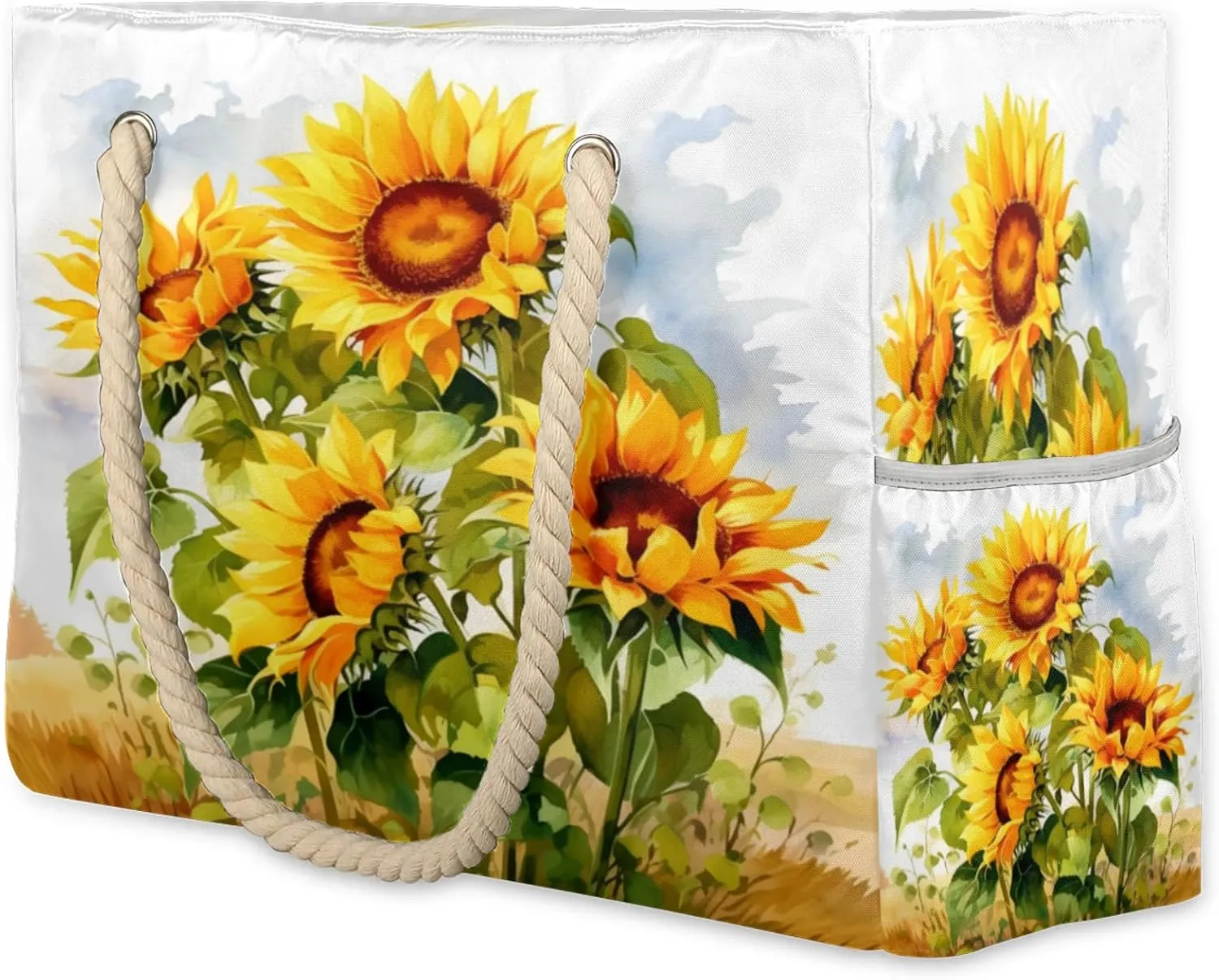 Large Beach Tote Bags for Women, Waterproof Beach Bag with Zipper, Swim Pool Tote Bags