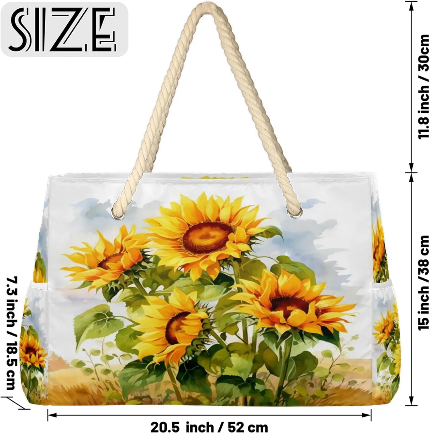Large Beach Tote Bags for Women, Waterproof Beach Bag with Zipper, Swim Pool Tote Bags