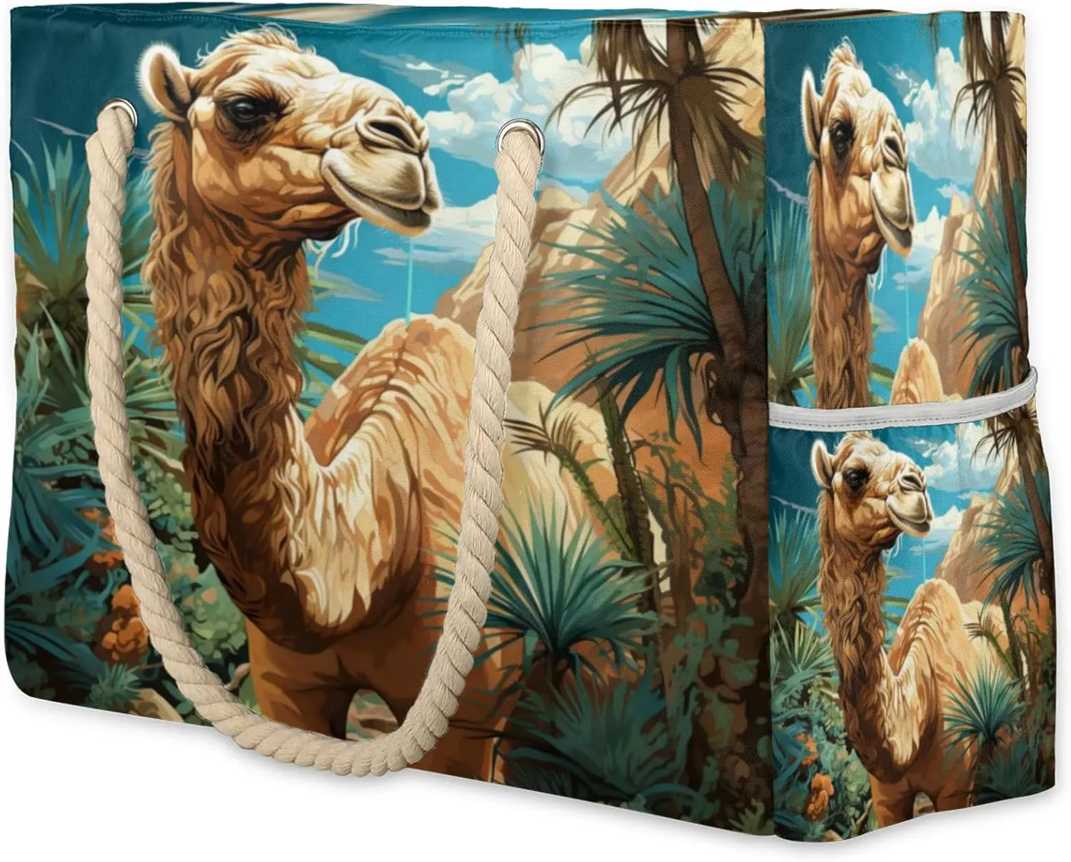 Large Beach Tote Bags for Women, Waterproof Beach Bag with Zipper, Swim Pool Tote Bags