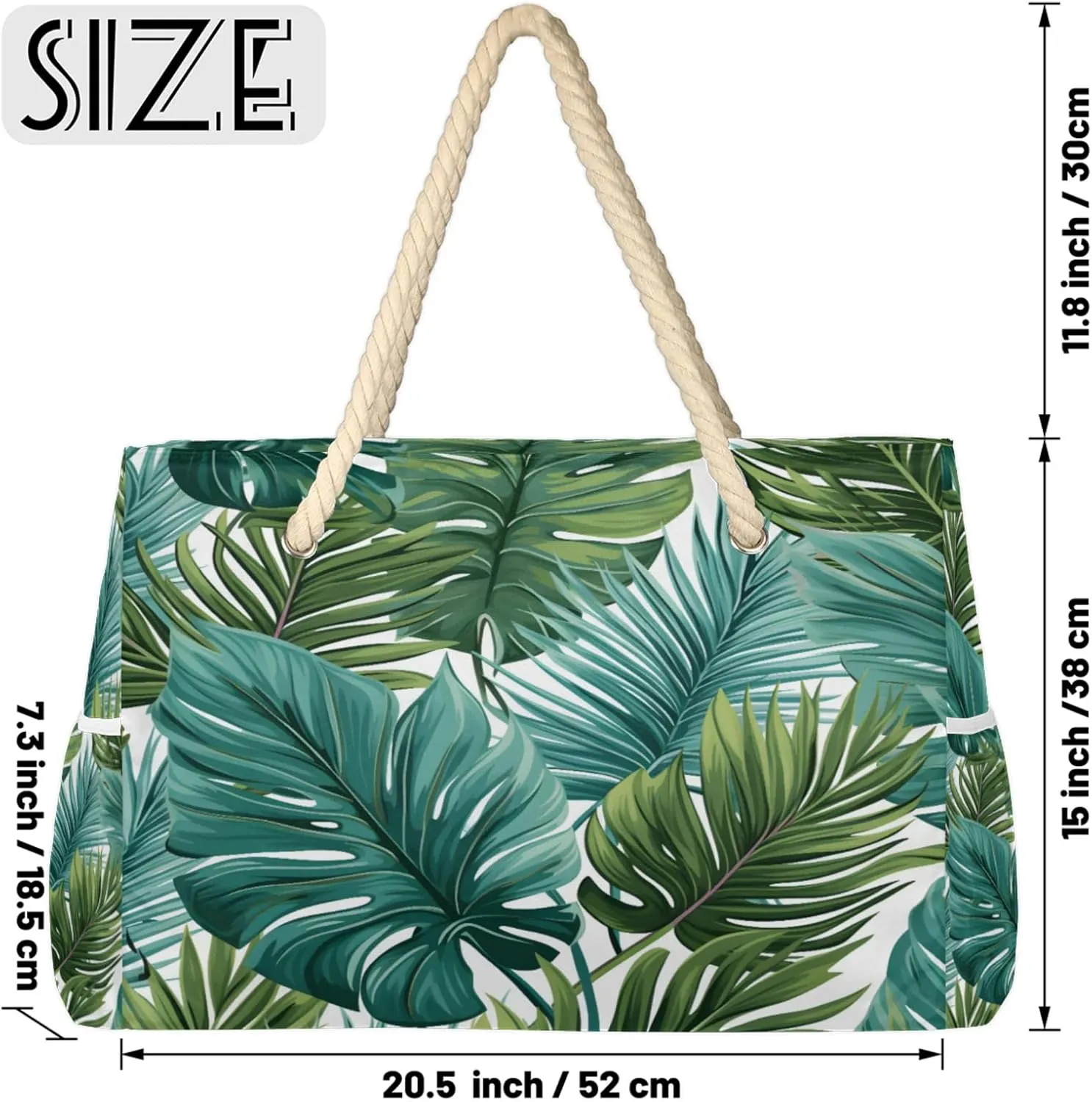 Large Beach Tote Bags for Women, Waterproof Beach Bag with Zipper, Swim Pool Tote Bags