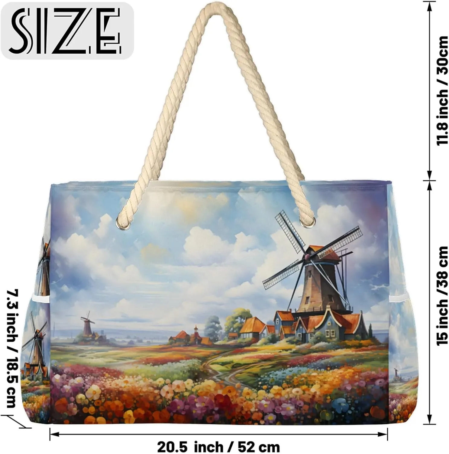 Large Beach Tote Bags for Women, Waterproof Beach Bag with Zipper, Swim Pool Tote Bags