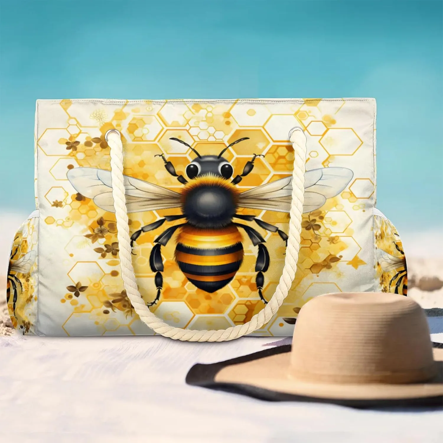 Large Beach Tote Bags for Women, Waterproof Beach Bag with Zipper, Swim Pool Tote Bags