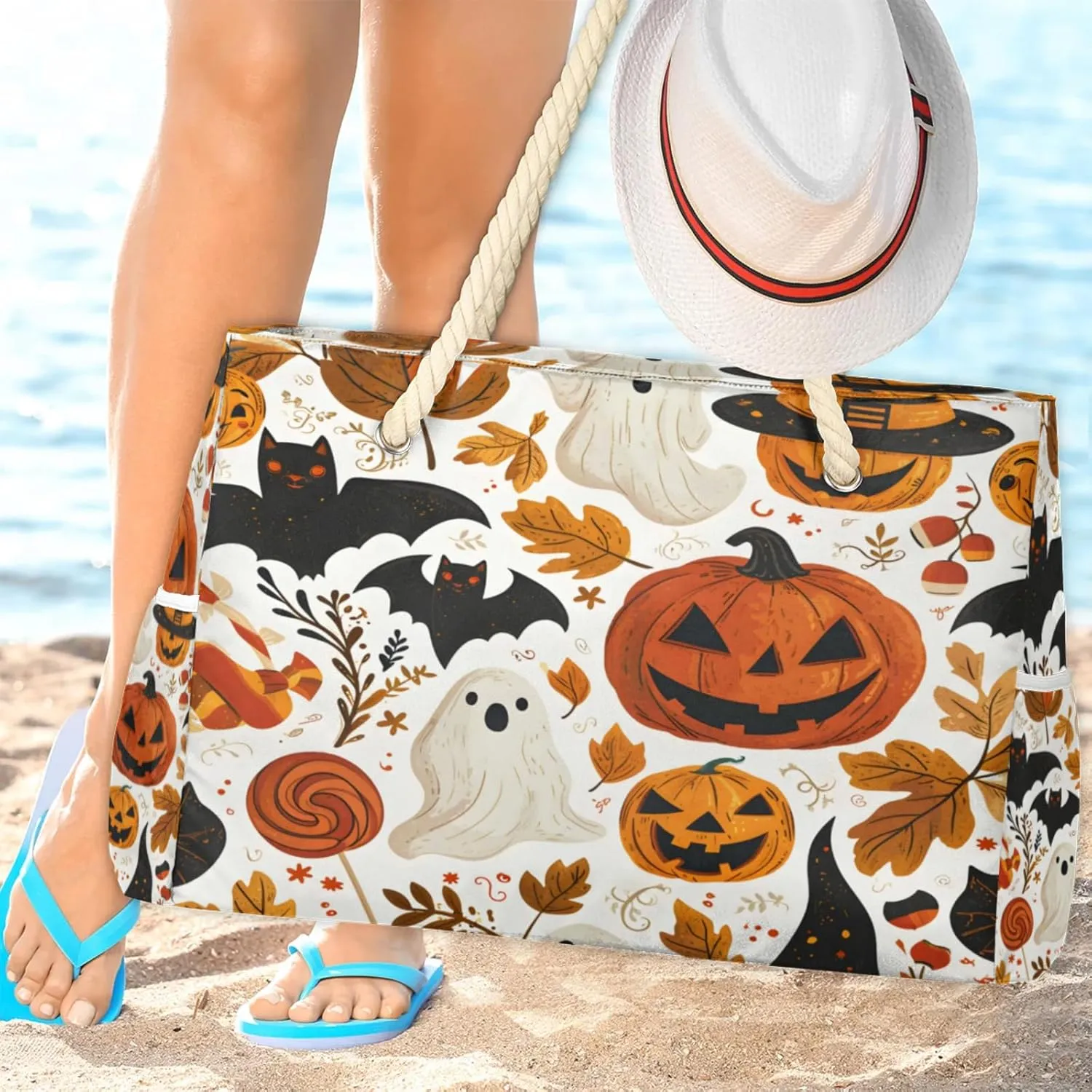 Large Beach Tote Bags for Women, Waterproof Beach Bag with Zipper, Swim Pool Tote Bags