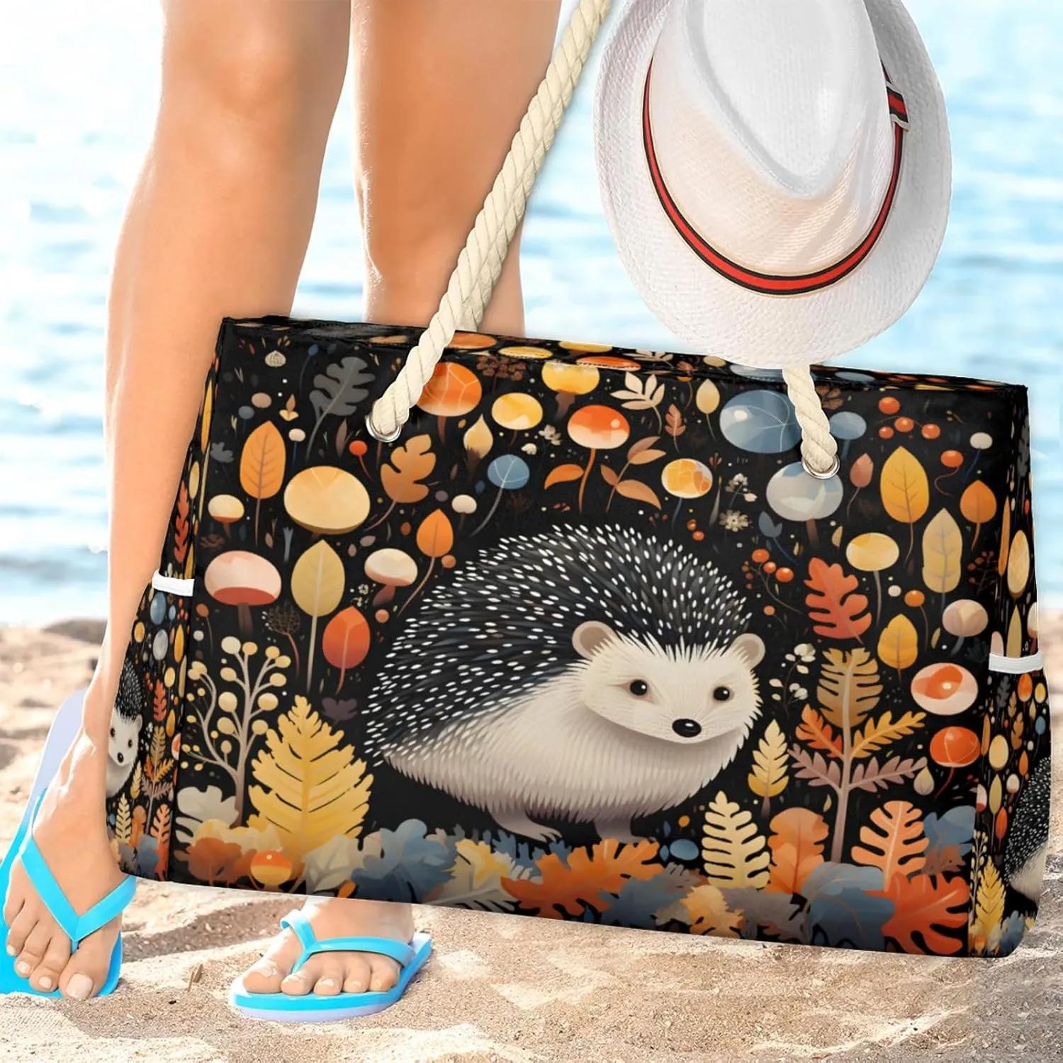 Large Beach Tote Bags for Women, Waterproof Beach Bag with Zipper, Swim Pool Tote Bags