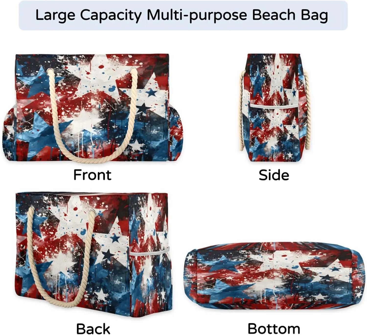 Large Beach Tote Bags with Zipper, Beach Bag for Women, Waterproof Sandproof Pool Swim Bags, Travel Tote Bag