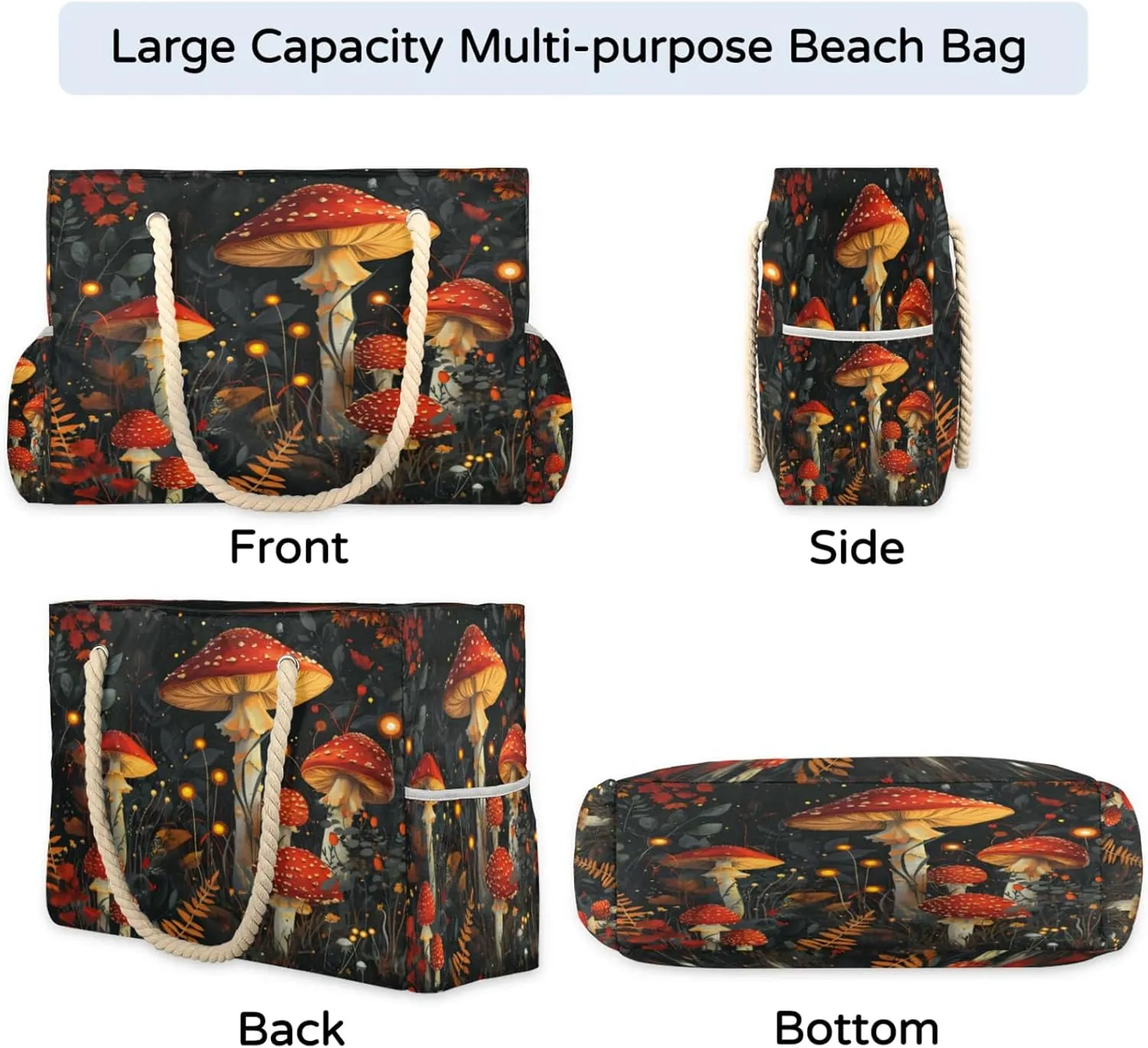 Large Beach Tote Bags with Zipper, Beach Bag for Women, Waterproof Sandproof Pool Swim Bags, Travel Tote Bag