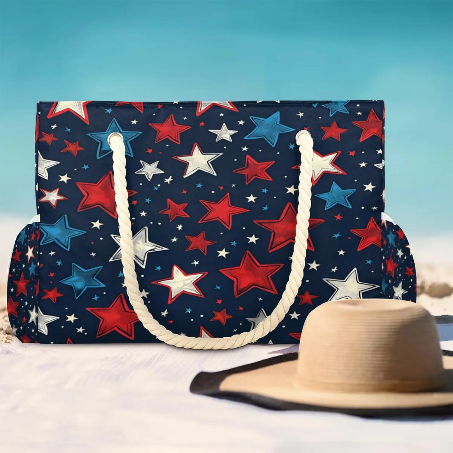 Large Beach Tote Bags with Zipper, Beach Bag for Women, Waterproof Sandproof Pool Swim Bags, Travel Tote Bag