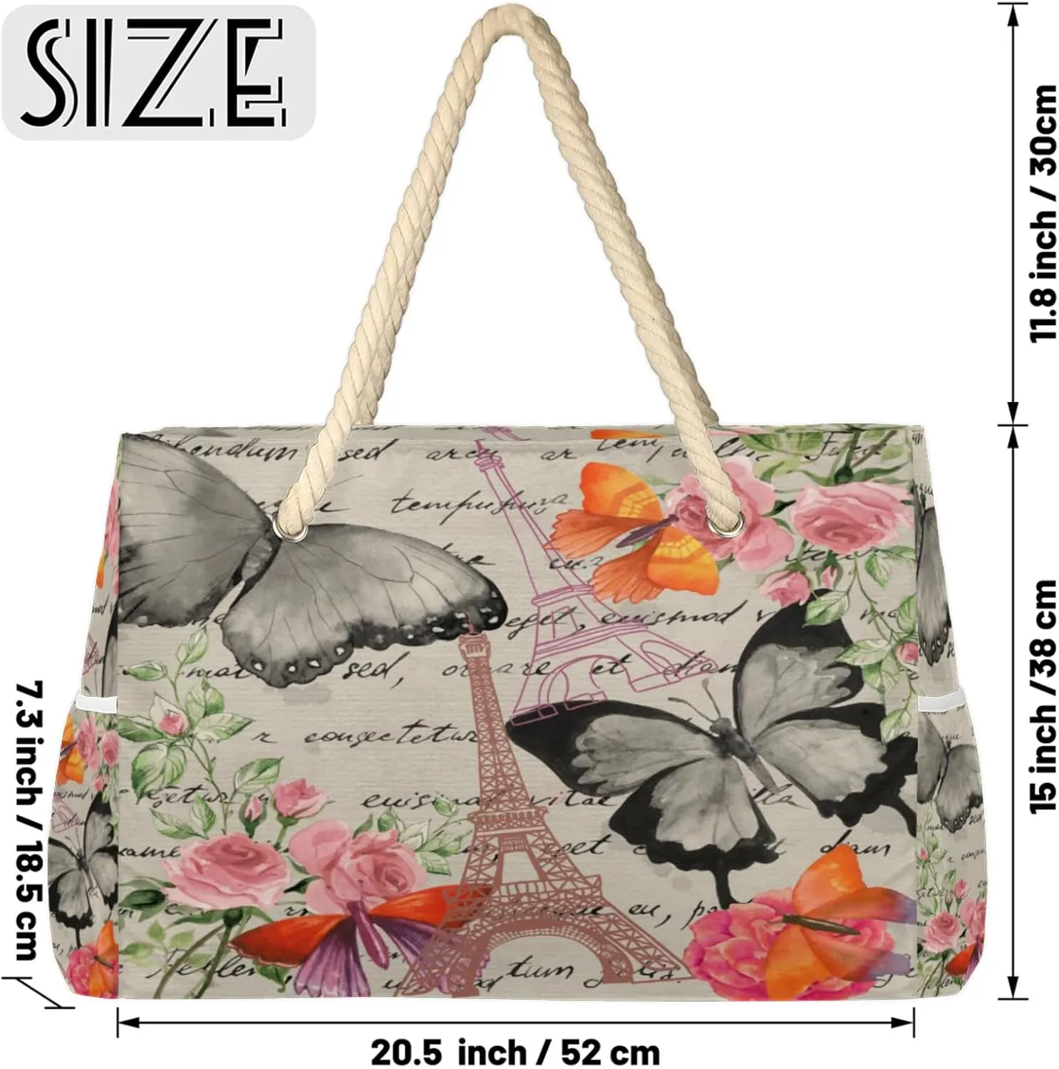 Large Beach Tote Bags with Zipper, Beach Bag for Women, Waterproof Sandproof Pool Swim Bags, Travel Tote Bag