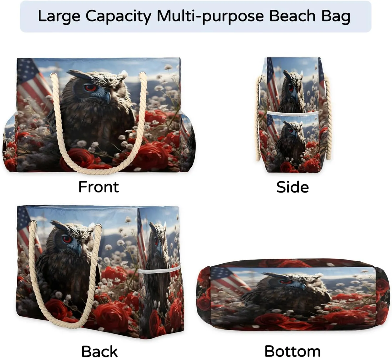 Large Beach Tote Bags with Zipper, Beach Bag for Women, Waterproof Sandproof Pool Swim Bags, Travel Tote Bag