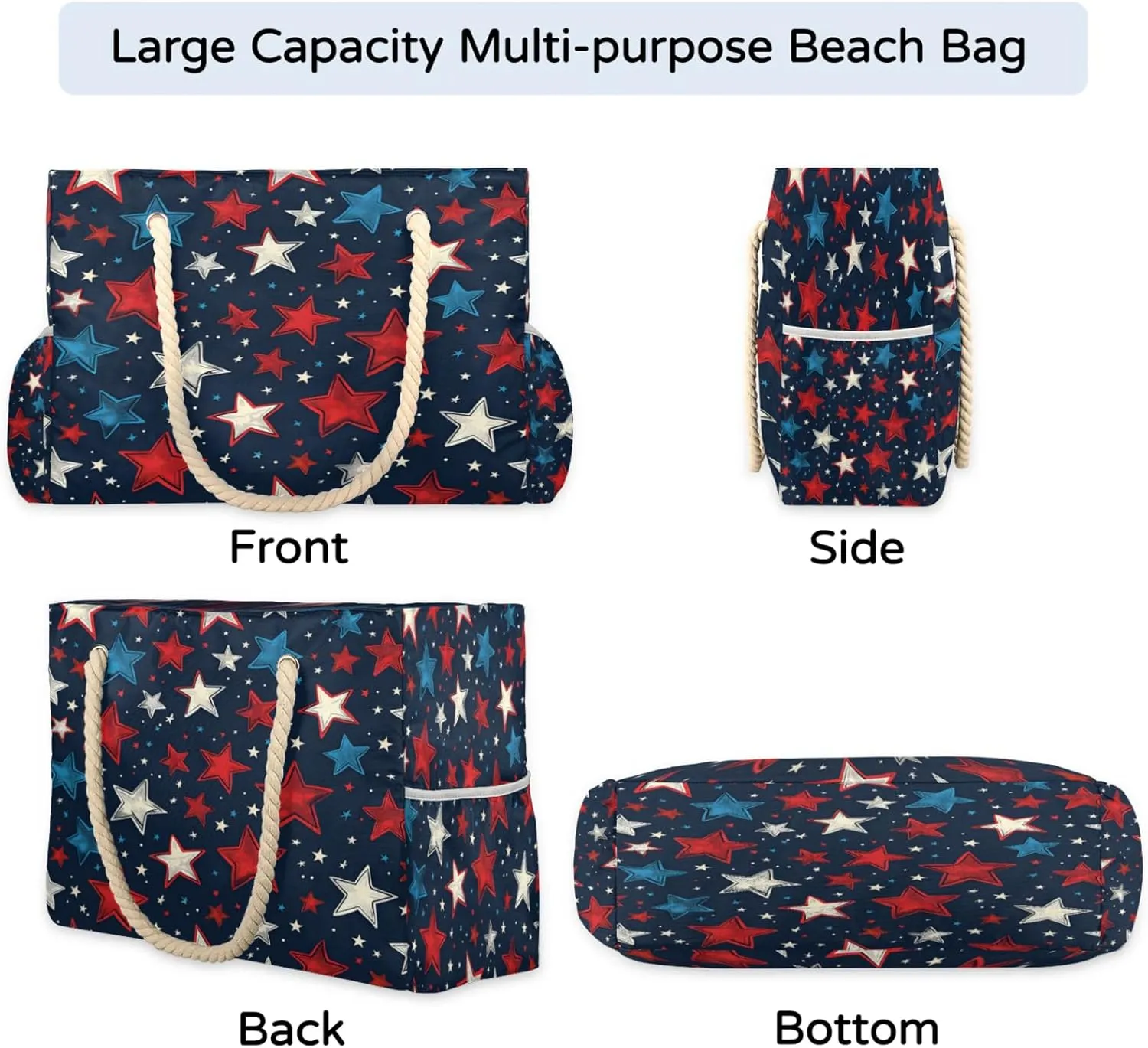 Large Beach Tote Bags with Zipper, Beach Bag for Women, Waterproof Sandproof Pool Swim Bags, Travel Tote Bag