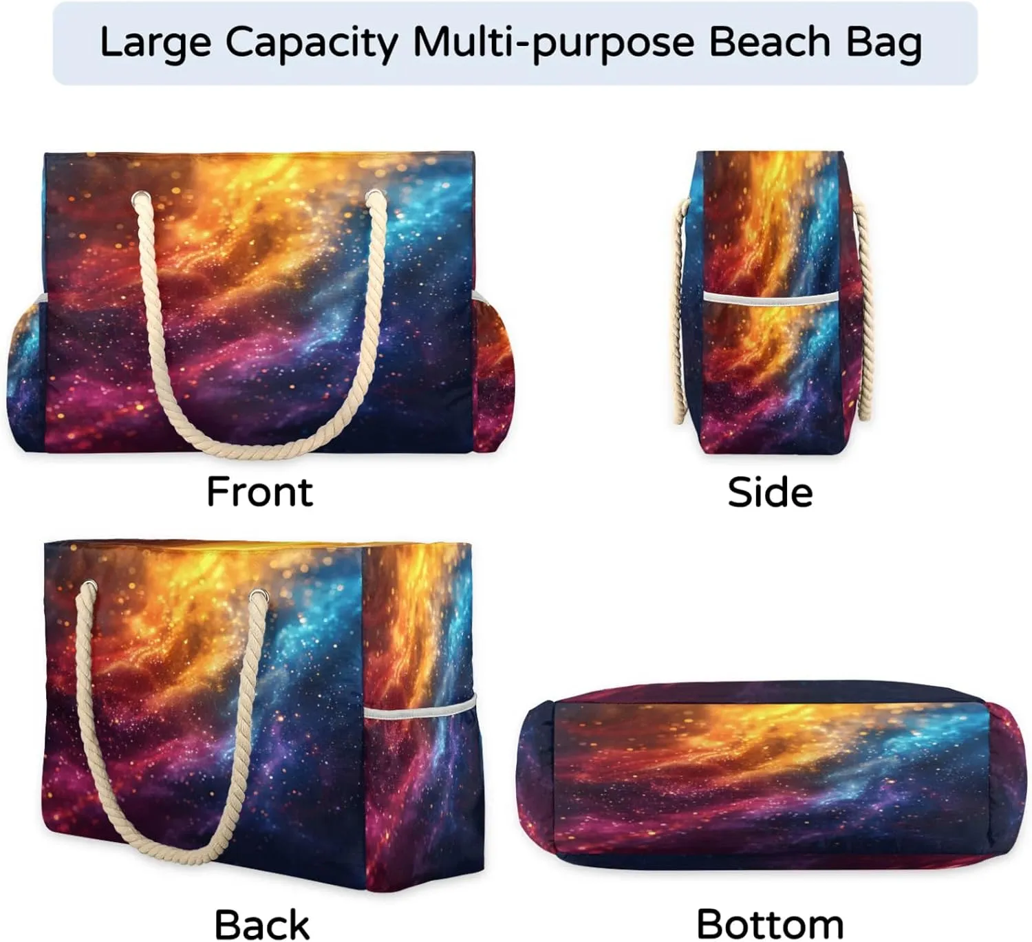 Large Beach Tote Bags with Zipper, Beach Bag for Women, Waterproof Sandproof Pool Swim Bags, Travel Tote Bag