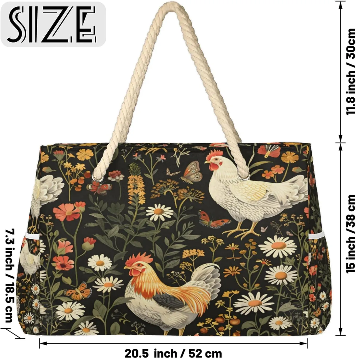 Large Beach Tote Bags with Zipper, Beach Bag for Women, Waterproof Sandproof Pool Swim Bags, Travel Tote Bag