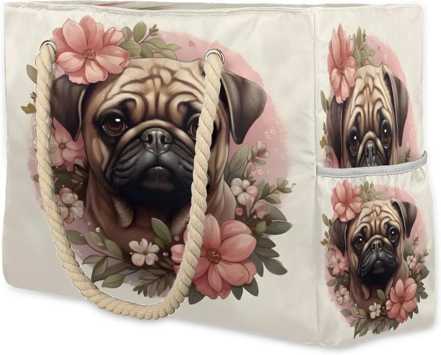 Large Beach Tote Bags with Zipper, Beach Bag for Women, Waterproof Sandproof Pool Swim Bags, Travel Tote Bag