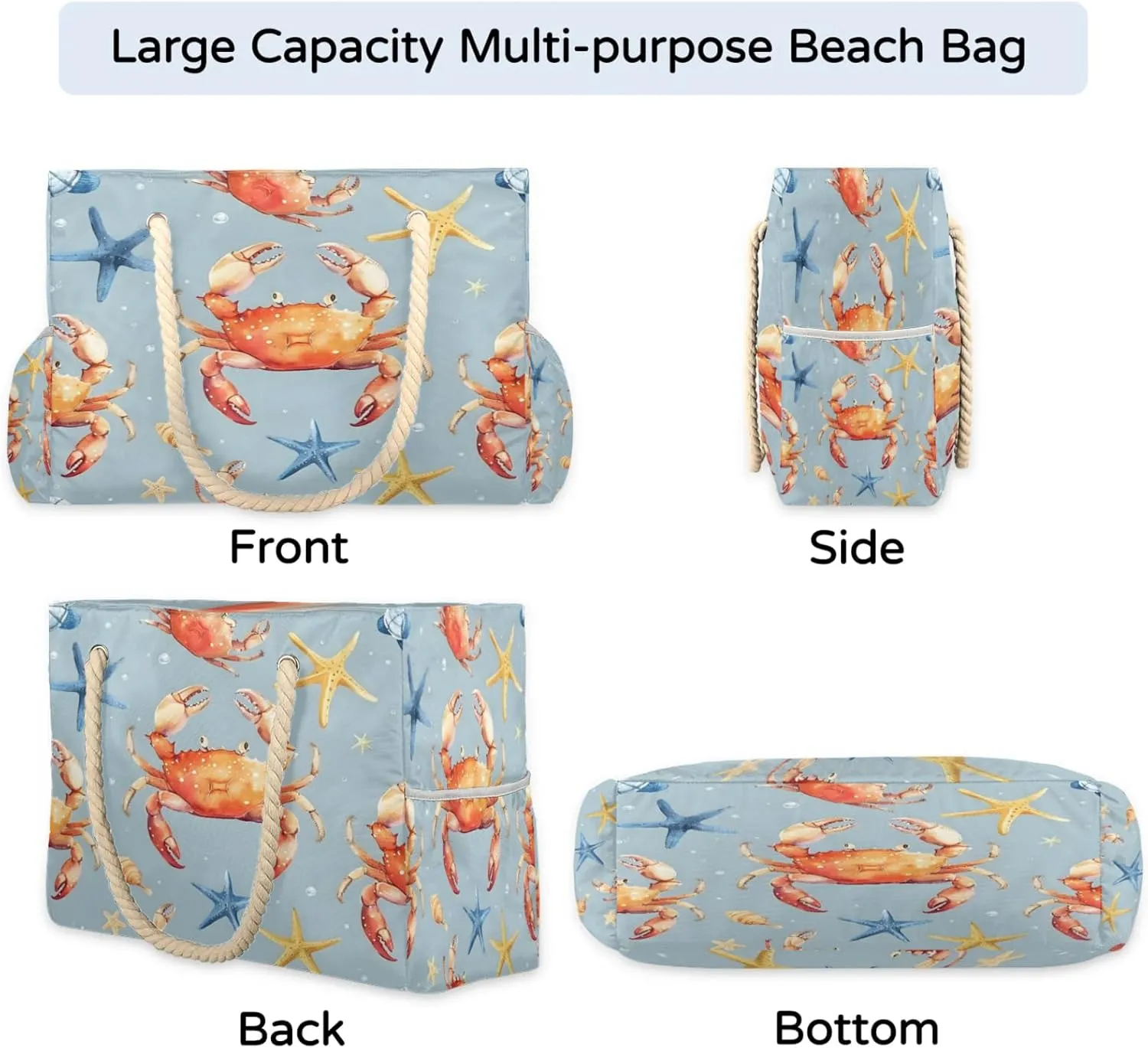 Large Beach Tote Bags with Zipper, Beach Bag for Women, Waterproof Sandproof Pool Swim Bags, Travel Tote Bag