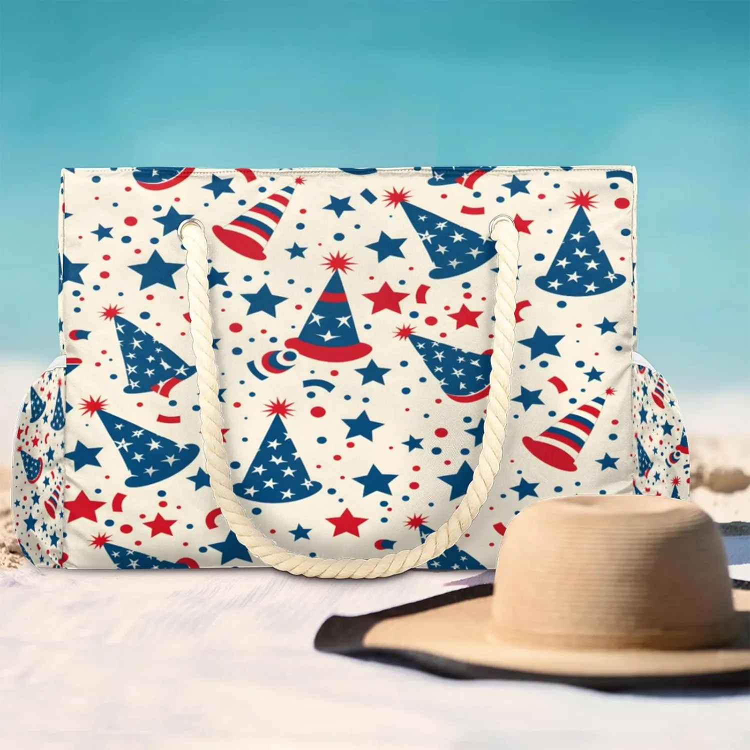 Large Beach Tote Bags with Zipper, Beach Bag for Women, Waterproof Sandproof Pool Swim Bags, Travel Tote Bag