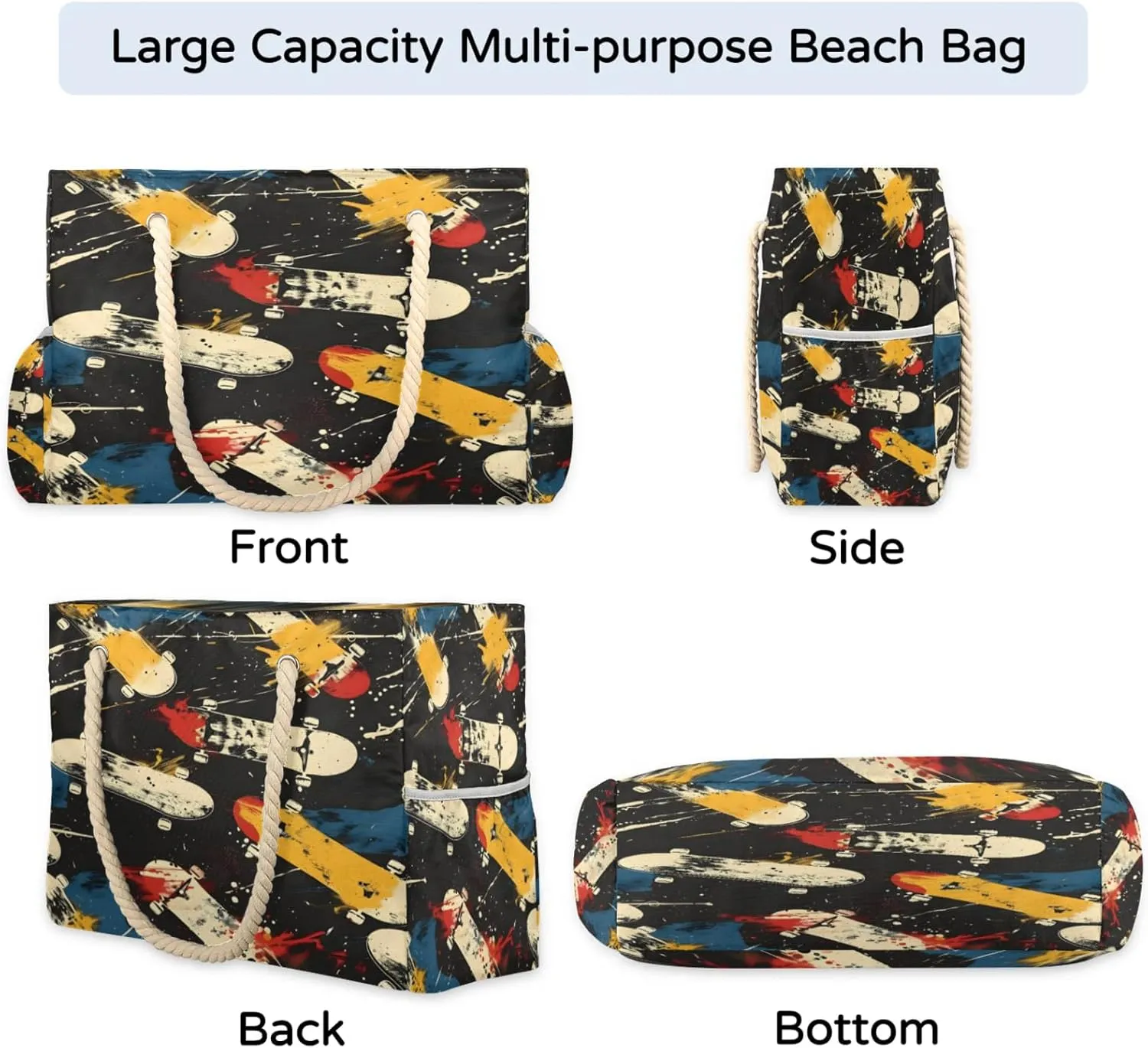 Large Beach Tote Bags with Zipper, Beach Bag for Women, Waterproof Sandproof Pool Swim Bags, Travel Tote Bag