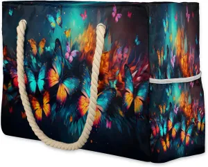 Large Beach Tote Bags with Zipper, Beach Bag for Women, Waterproof Sandproof Pool Swim Bags, Travel Tote Bag