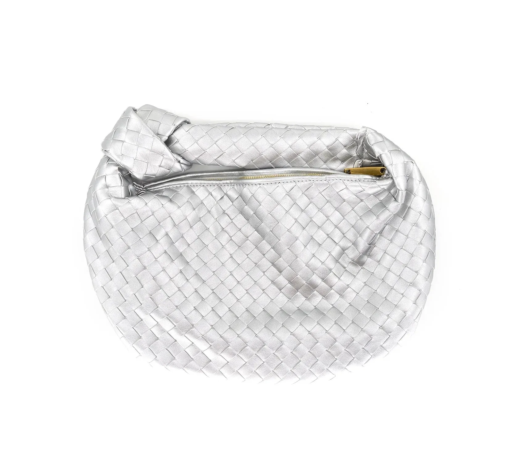 Large Woven Knotted Handle Purse