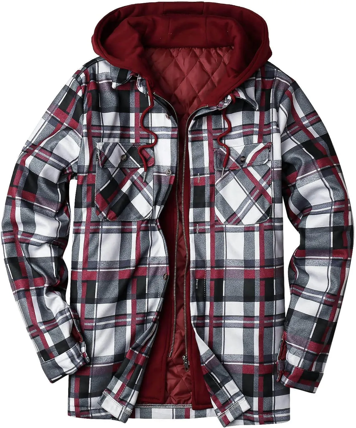 LCMTWX Fleece Plaid Flannel Jacket Plaid Print Lapel Button Down Pocket Long Sleeve Shirt Patchwork Jacket Thickened Sherpa